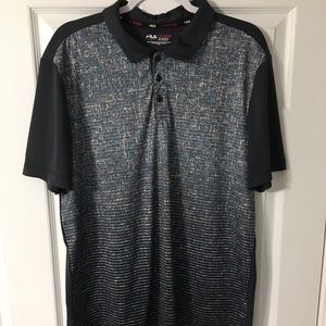FILA Sport Blue, White, Black, and Gray Golf Polo